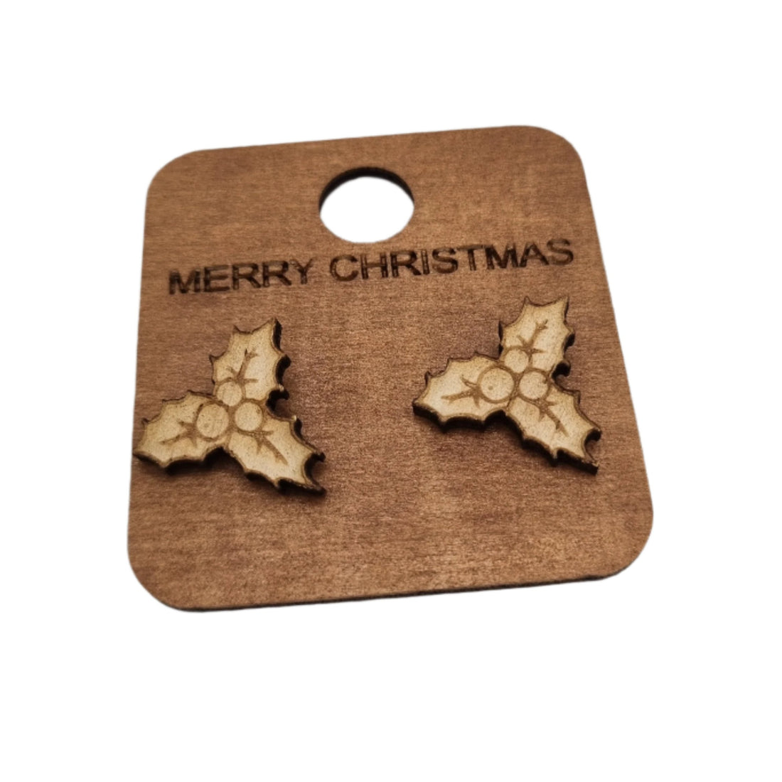 Wooden Christmas Earrings