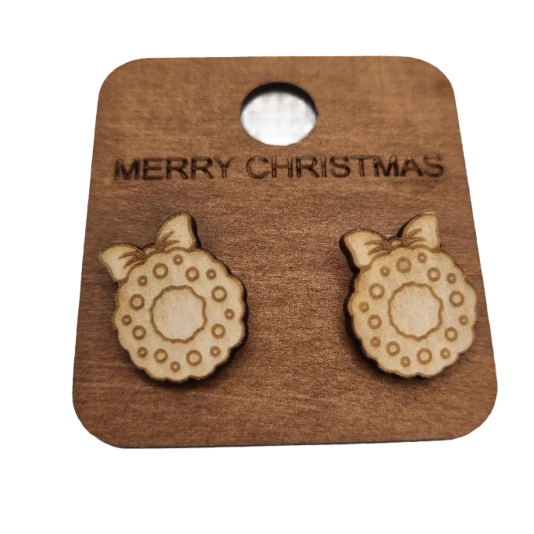 Wooden Christmas Earrings