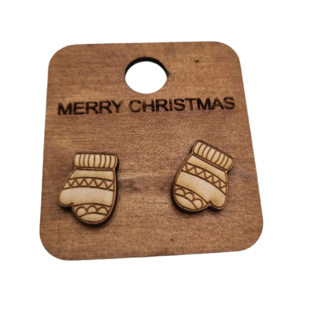 Wooden Christmas Earrings