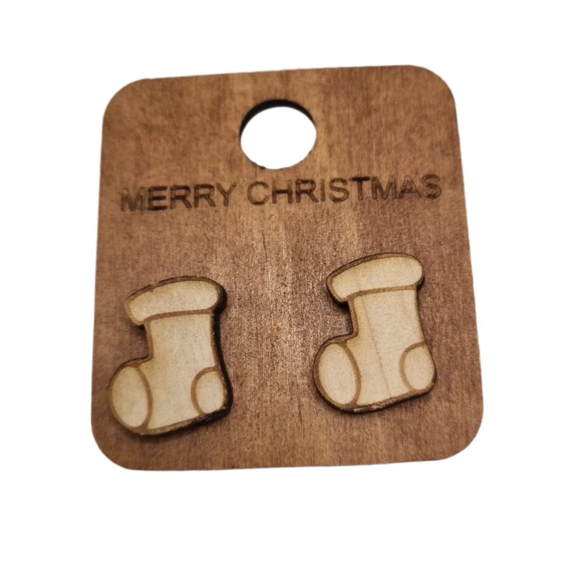 Wooden Christmas Earrings